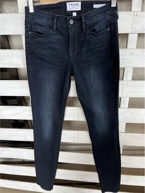Frame Jeans Womens 26 Le Skinny De Jeanne Dark Blue  Stretch Denim.